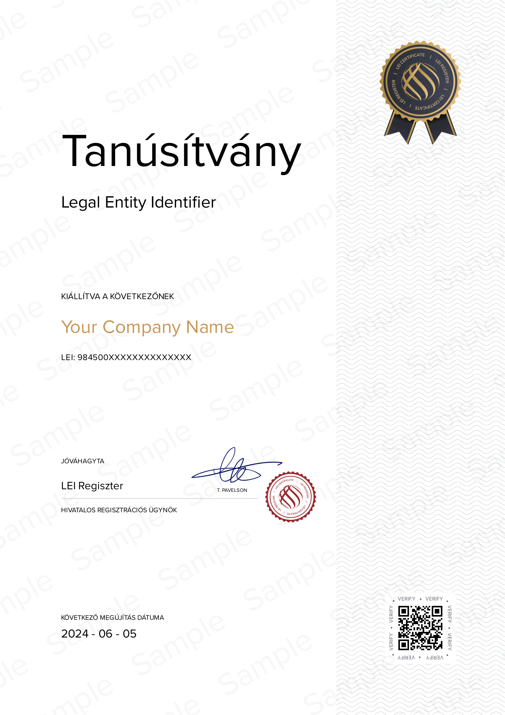 LEI Certificate